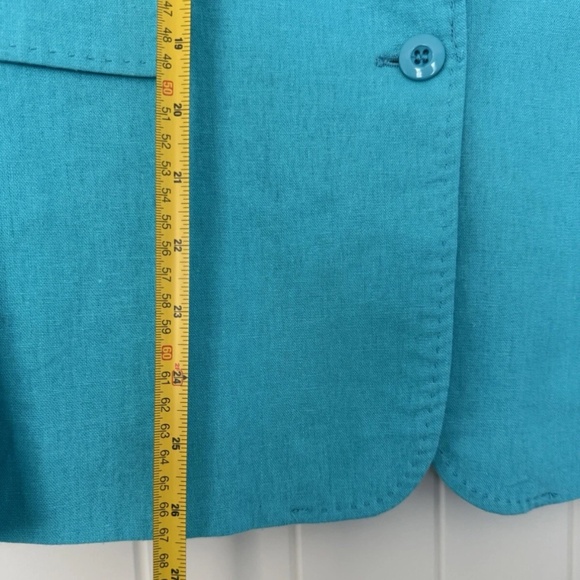 Harve Benard Women’s Linen Blend Scuba Blue Blazer Size 12 - Picture 7 of 10